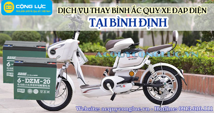 dịch vụ thay bình ắc quy xe đạp điện tại bình định