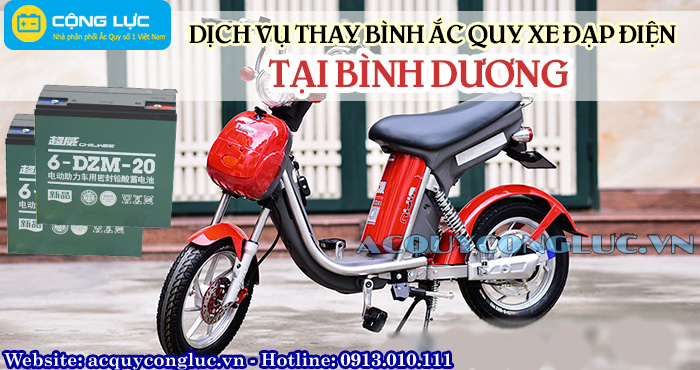 dịch vụ thay bình ắc quy xe đạp điện tại bình dương 