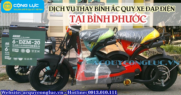 dịch vụ thay bình ắc quy xe đạp điện tại bình phước