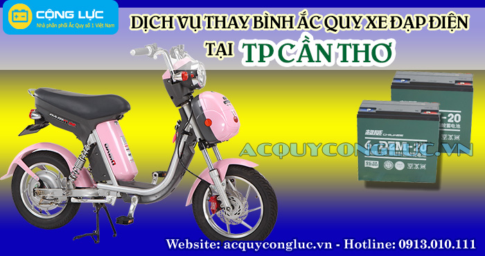 dịch vụ thay bình ắc quy xe đạp điện tại cần thơ