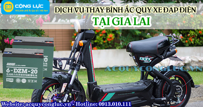 dịch vụ thay bình ắc quy xe đạp điện tại Gia lai