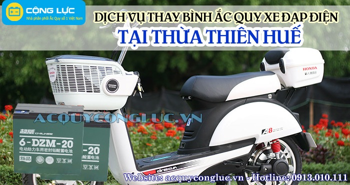 dịch vụ thay bình ắc quy xe đạp điện tại thừa thiên huế