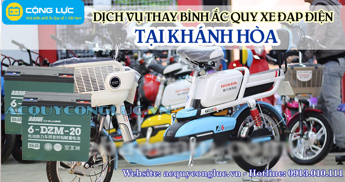 dịch vụ thay bình ắc quy xe đạp điện tại khánh hòa