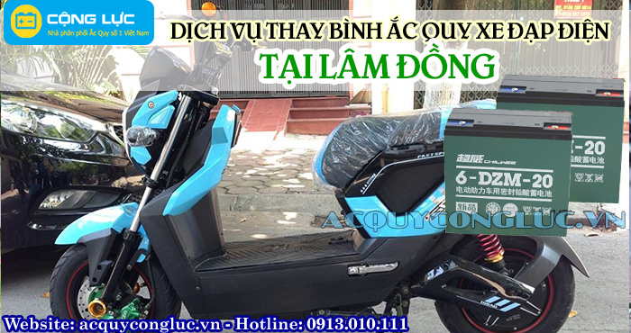 dịch vụ thay bình ắc quy xe đạp điện tại lâm đồng