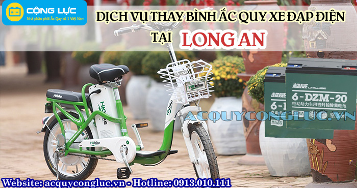 dịch vụ thay bình ắc quy xe đạp điện tại Long an