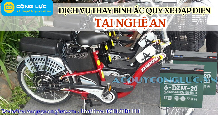 dịch vụ thay bình ắc quy xe đạp điện tại nghệ an