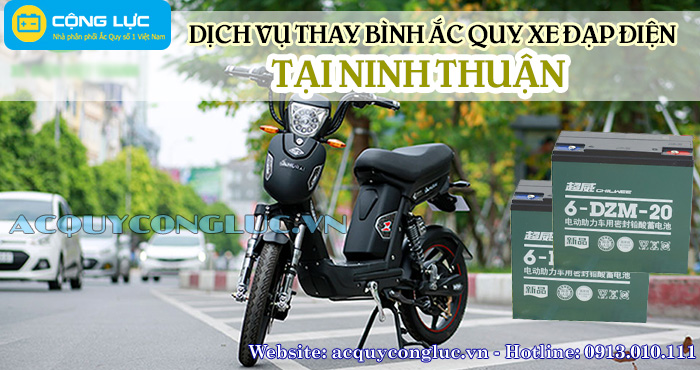 dịch vụ thay bình ắc quy xe đạp điện tại ninh thuận