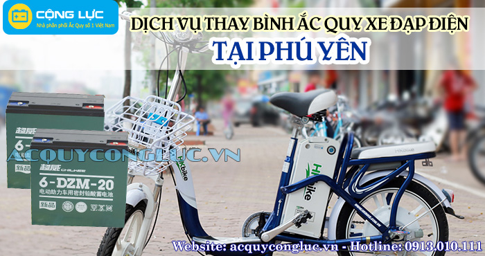 dịch vụ thay bình ắc quy xe đạp điện tại phú yên