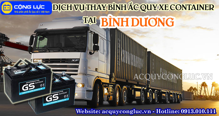 dịch vụ thay bình ắc quy xe container tại bình dương