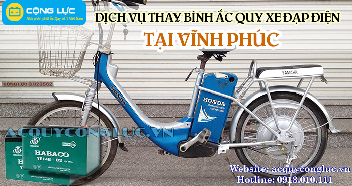 dịch vụ thay bình ắc quy xe đạp điện tại vĩnh phúc