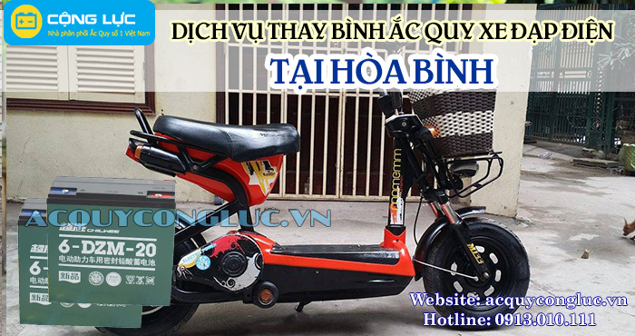 dịch vụ thay bình ắc quy xe đạp điện tại hòa bình