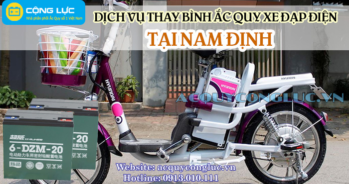 dịch vụ thay bình ắc quy xe đạp điện tại Nam Định