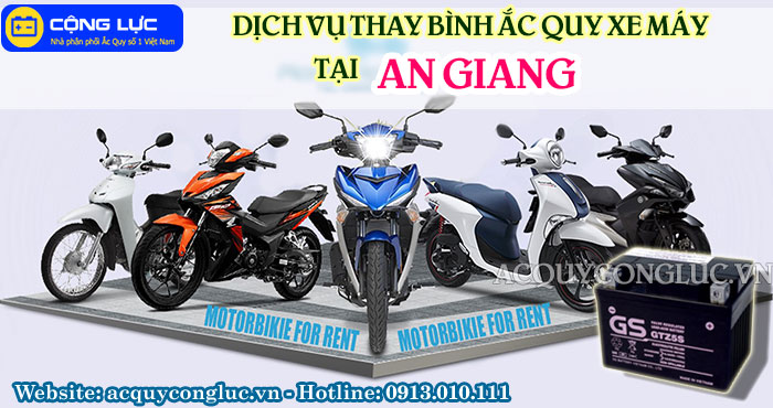 dịch vụ thay bình ắc quy xe máy tại An Giang