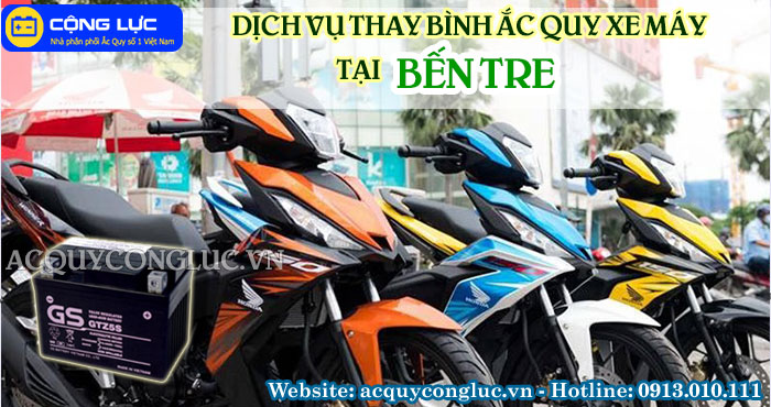 dịch vụ thay bình ắc quy xe máy tại bến tre