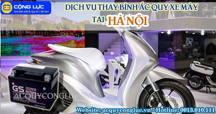 dịch vụ thay bình ắc quy xe máy tại hà nội