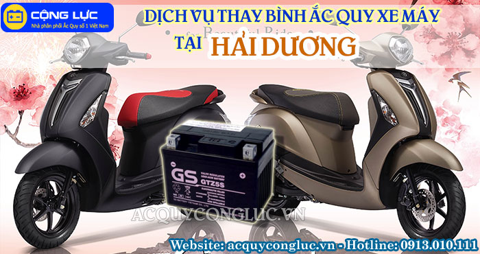 dịch vụ thay bình ắc quy xe máy tại Hải Dương