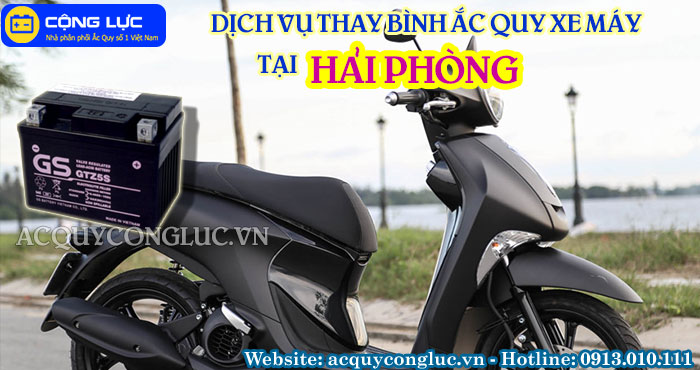 dịch vụ thay bình ắc quy xe máy tại Hải Phòng