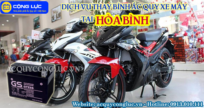 dịch vụ thay bình ắc quy xe máy tại hòa bình