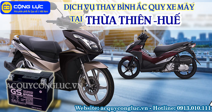 dịch vụ thay bình ắc quy xe máy tại thừa thiên huế