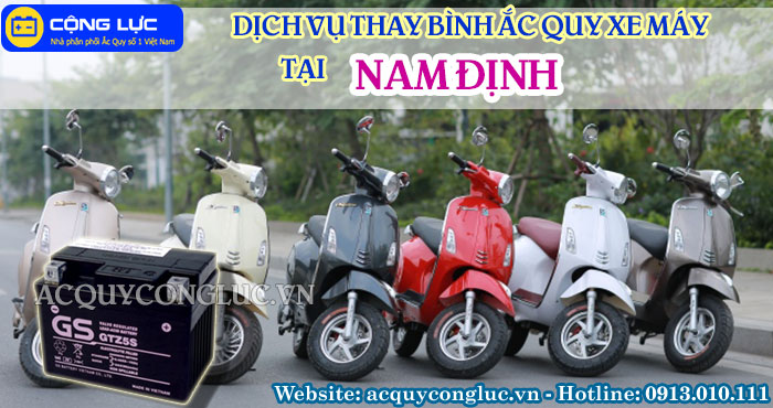 dịch vụ thay bình ắc quy xe máy tại nam định