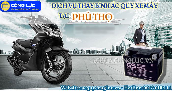 dịch vụ thay bình ắc quy xe máy tại phú thọ