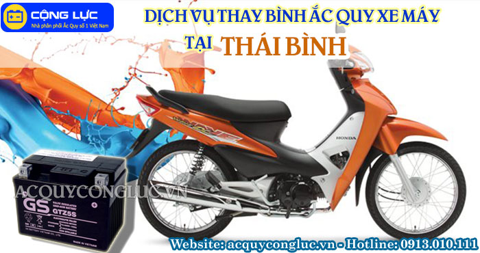 dịch vụ thay bình ắc quy xe máy tại thái bình