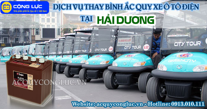 dịch vụ thay bình ắc quy xe ô tô điện tại hải dương