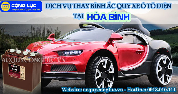 dịch vụ thay bình ắc quy xe ô tô điện tại hòa bình