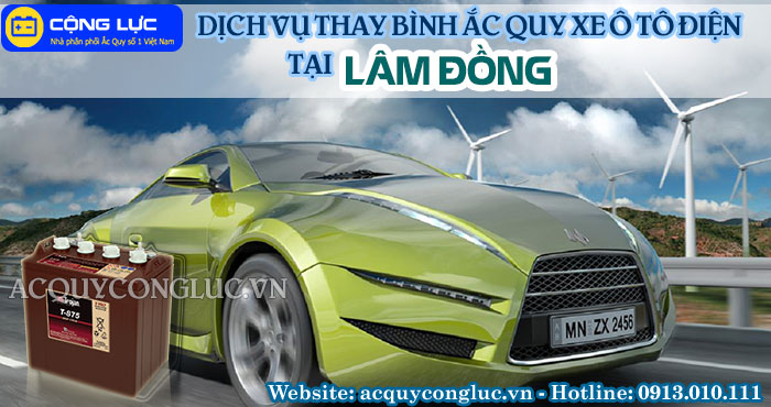 dịch vụ thay bình ắc quy xe ô tô điện tại lâm đồng