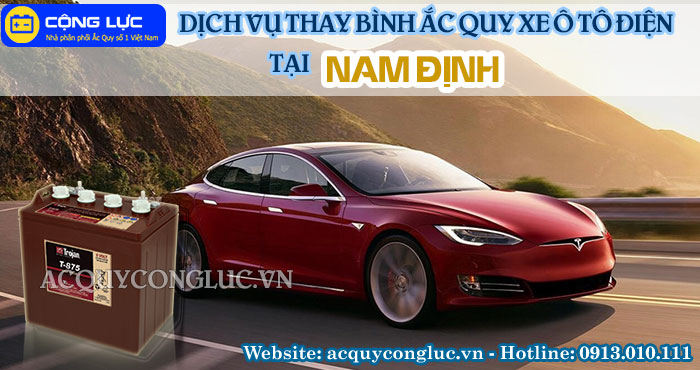 dịch vụ thay bình ắc quy xe ô tô điện tại nam định