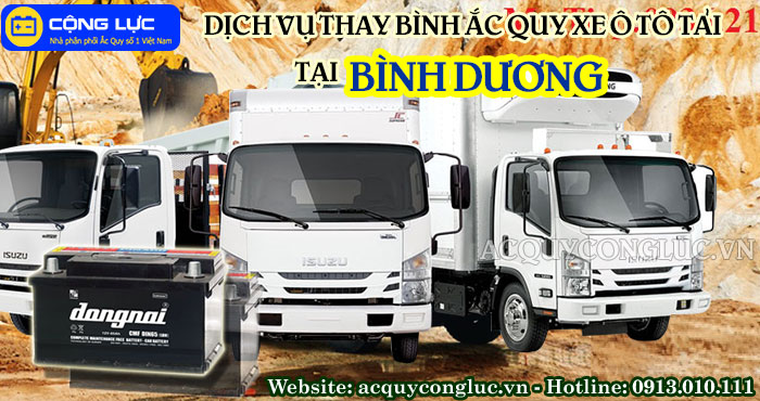 dịch vụ thay bình ắc quy xe ô tô tải tại bình dương