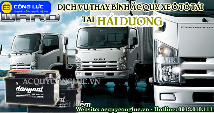 dịch vụ thay bình ắc quy xe ô tô tải tại hải dương