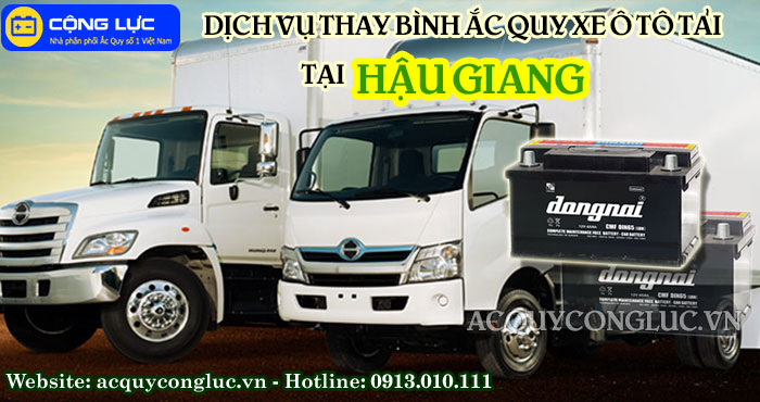 dịch vụ thay bình ắc quy xe ô tô tải tại hậu giang