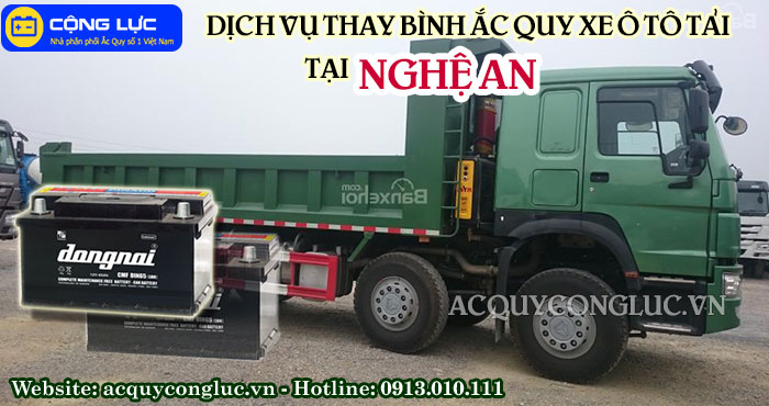 dịch vụ thay bình ắc quy xe ô tô tải tại nghệ an