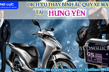 Dịch Vụ Thay Bình Ắc Quy Xe Máy Tại Hưng Yên